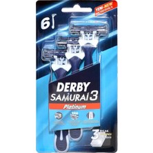 3 Adet Derby Samurai Tıraş Bıçağı Platinium 3 Blister 6'lı