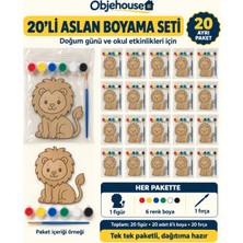 Wesank Objehouse Aslan Boyama Seti 20'li, 6 Renk Boya ve Fırça, Etkinlik Paketi