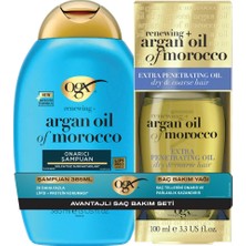 2 Adet Ogx Argan Oil Of Morocco Onarıcı Şampuan + Argan Oil Of Morocco Saç Bakım Yağı Set 1 Adet