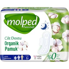 Molped Hijyenik Ped Ultra Pure & Soft Tekli Gece 6'lı