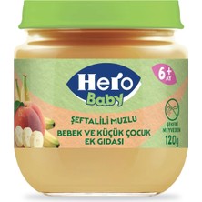 4 Adet Hero Baby Şeftali ve Muz Püreli Kavanoz Mama 120 gr