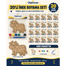 Wesank Objehouse Inek Boyama Seti 20'li, 6 Renk Boya ve Fırça, Etkinlik Paketi