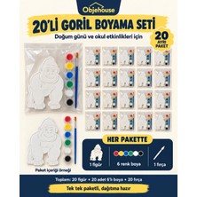 Wesank Objehouse Goril Boyama Seti 20'li, 6 Renk Boya ve Fırça, Etkinlik Paketi