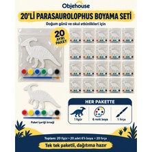 Wesank Objehouse Parasaurolophus Boyama Seti 20'li, 6 Renk Boya ve Fırça, Etkinlik Paketi