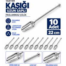 Labolist Tartım Kaşığı 22 cm - Paslanmaz Çelik Spatül - Uzun Saplı - 10 Adet