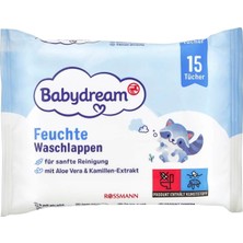 3 Adet Babydream Bebek Islak Mendil Hassas Cilt, Aloe Veralı 15'li