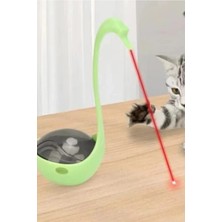 SS Home Concept Kuğu Şeklinde Lazerli ve Mama Hazneli Hacıyatmaz Kedi Oyuncağı Yeşil