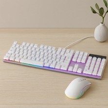 SS Home Concept USB Kablolu Oyuncu Klavye ve Mouse Seti - Beyaz Rgb