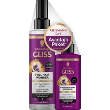 2 Adet Gliss Sıvı Saç Kremi 200 ml + Serum 100 ml Full Hair Wonder 300 ml