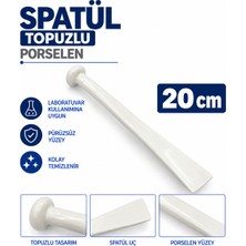 Labolist Spatül 20 cm - Topuzlu Porselen Spatula - Laboratuvar Kaşığı