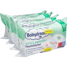 3 Adet Babydream Bebek Islak Mendil Çok Hassas Cilt, Aloe Veralı 4X80'LI