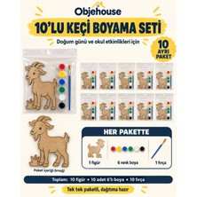 Wesank Objehouse Keçi Boyama Seti 10'lu, 6 Renk Boya ve Fırça, Etkinlik Paketi