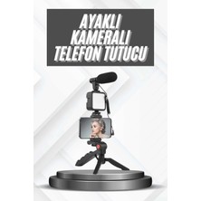 SS Home Concept Telefon Tutucu Mikrofonlu Işıklı Youtuber Video Kayıt