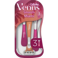 3 Adet Gillette Venus Venus Smooth Miami Kadın Tıraş Bıçakları 3'lü 1 Adet
