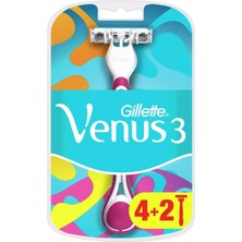 5 Adet Gillette Venus Venus 3 Renkli Kullan At Tıraş Bıçağı 1 Adet