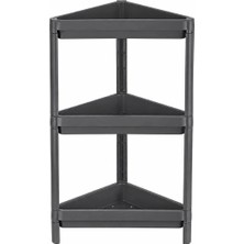 SS Home Concept Gri Üçgen Çukur Pratik Raf Ünitesi Plastik
