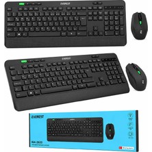 SS Home Concept Kablosuz Klavye - Mouse Seti Siyah USB - Sessiz - Switch Q Klavye KM-2620