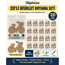 Wesank Objehouse Bisiklet Boyama Seti 20'li, 6 Renk Boya ve Fırça, Etkinlik Paketi