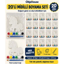 Wesank Objehouse Midilli Boyama Seti 20'li, 6 Renk Boya ve Fırça, Etkinlik Paketi