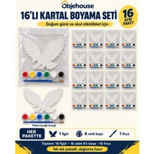 Wesank Objehouse Kartal Boyama Seti 16'lı, 6 Renk Boya ve Fırça, Etkinlik Paketi