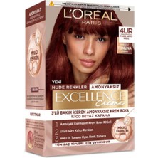 L'Oréal Paris 5 Adet L Oréal Paris Excellence Creme Nude Renkler Saç Boyası - 4ur Nude Koyu Kızıl 192 ml