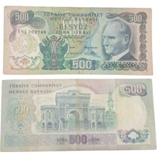 Yediotuz Digital Pazarlama Cumhuriyet Dönemi. 6. Emisyon 500 Türk Lirası Koleksiyon Kağıt Para.  Antika Darpane Hobi Para