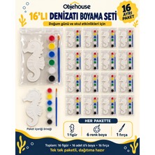 Wesank Objehouse Denizatı Boyama Seti 16'lı, 6 Renk Boya ve Fırça, Etkinlik Paketi
