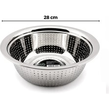 SS Home Concept 28CM Kulpsuz Paslanmaz Metal Sepet Süzgeç