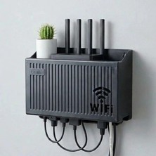 SS Home Concept Duvar Tipi Wi-Fi Modem Saklama Kutusu(Siyah) – Kablo Düzenleyici Router Raf Organizer