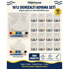 Wesank Objehouse Denizaltı Boyama Seti 16'lı, 6 Renk Boya ve Fırça, Etkinlik Paketi