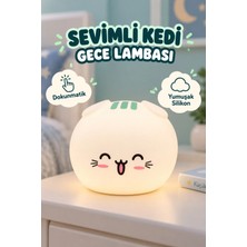Ttt Sevimli Kedi Temalı Dokunmatik Gece Lambası