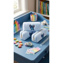 Seyfi Kırtasiye Peluş Kalem Kutusu Kalemlik Kalem Çantası 6X10X19 cm Orta Boy Buz Mavi Yarasa