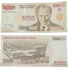 Yediotuz Digital Pazarlama Cumhuriyet Dönemi 7. Emisyon 5.000.000 Türk Lirası Koleksiyon Kağıt Para.  Eski Koleksiyon Kağıt Para.