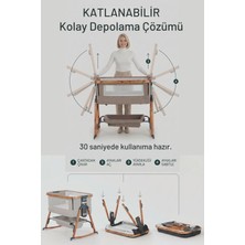 Kiwi Luna 2’si 1 Arada Anne Yanı Beşik – Mesh Pencere,katlanabilir, 6 Kademe Yükseklik, Taşınabilir-Kemik