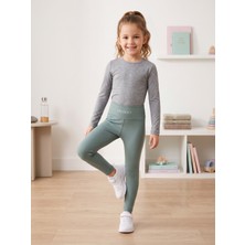 Deniva Oysho Kız Çocuk Mint Yumuşak Dokulu Rahat Kalıp Günlük Spor Tayt