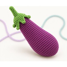 Vetinn Patlıcan - El Örgüsü Kedi ve Köpek Oyuncağı, Amigurumi