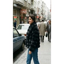 Fibula Şal Yaka Suni Kürk Çinçila Ceket