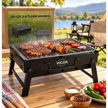 Vicoa VPG-4200 Katlanır Kömürlü Mangal – Portatif Taşınabilir Kamp ve Piknik Mangalı