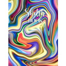 Gültekin Sketch Book: Large Notebook For Doodling, Sketches Or Drawing: 100 Pages, 8.25" x 11". Marble Background Cover Sketchbook Blank Paper Drawing Journal
