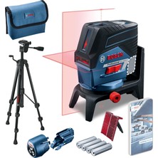 Gültekin Bosch Professional Gcl 2-50 C Çizgi Lazer (20M Çalışma Alanı [alıcı ile 50 M], 4 x Aa Pil, Ip 54 Toza Karşı Koruma Sistemi, Kırmızı Lazer, Rm2 Tutucu, Bt 150 Tripod, Koruma Çantası)