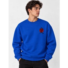 Enb1r Moda Unisex Bisiklet Yaka Minimal Desenli Sweatshirt Rahat Kalıp Modern Günlük Giyim