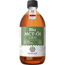 Nature Love Organic Mct Oil C8 - 500 ml For Your Keto Diet - Made From 100% Organic Coconut Oil - For Ketogenic Diet - Tasteless And Odourless - Exogenous Ketones - Vegan