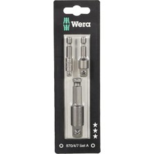 Gültekin Wera Werkstatt 870/4/7 Set A Sb, Alet Şaftları, Bağlantı Parçaları, 3 Parça, Gri