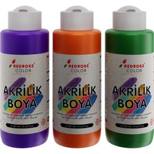 Gültekin Red Rose Yeşil, Mor, Turuncu Akrilik Boya 3'lü Set 3X120 ml