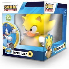 Gültekin Tubbz Box-Edition Super Sonic Koleksiyoncu Vinil Kauçuk Ördek Figürü - Resmi Sonic Der Hedgehog Merchandise - Televizyon, Film & Video Oyunları