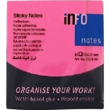 İnfo Info Yapışkanlı Not Kağıdı 75*75 Pembe