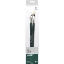 Gültekin Winsor & Newton 5990608 Winton Fırça Setleri, Yağlı Boya, Akrilik Boya ve Alkid Boya Için, Yüksek Kaliteli Domuz Kıllarından -3 Düz Fırça No. 2, 4, 8
