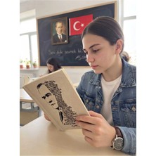 Şımartan Atatürk Imzalı ve Gençliğe Hitabe Baskılı Ham Kumaş Defter ve Kitap Anı Defteri ve Albüm Kılıfı, Ayarlanabilir Kumaş Kitap Kılıfı