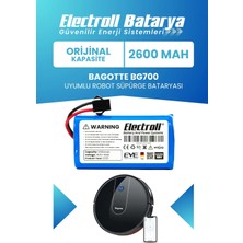 Electroll Bagotte Bg700 Uyumlu Batarya (Orijinal Kapasite) 2600mah Pil Robot Süpürge Batarya Değişimi