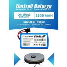 Electroll Soultech RB002 Uyumlu Batarya (Standart Kapasite) 2600MAH Pil Robot Süpürge Bataryası